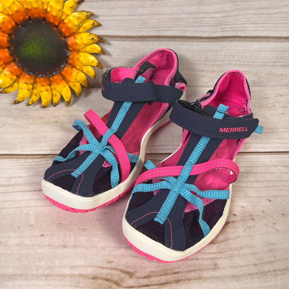 Merrell Hydro Big Girls Water Sandals Navy Pink Size 4M